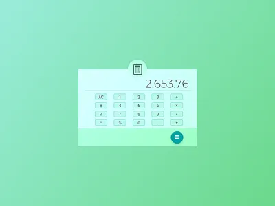 DailyUI #004 - Calculator calculator clean color dailyui flat minimal teal ui vibrant