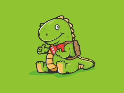 Mascot Dinosaur book dinosaur dribbble education green logo mascot
