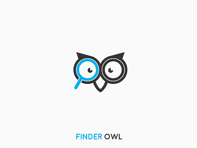 Finder Owl Logo flat logo modern owl