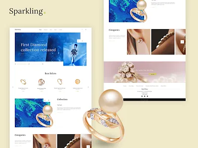 Sparkling - Jewelry Store Website Concept jewelry ui userinterface ux website