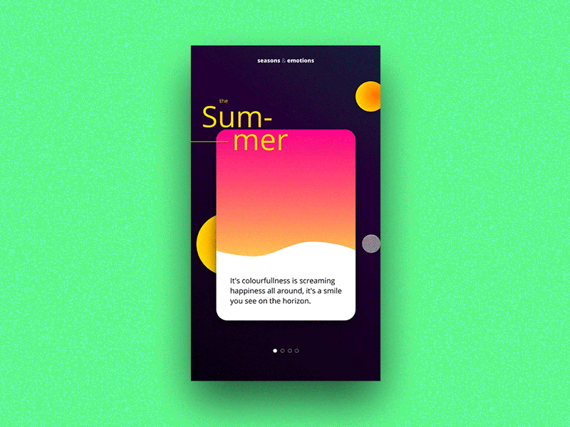 Seasons & Emotions animation emotions invision invision studio seasons steps ui
