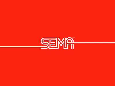 SEMA branding custom lines logo logotype red road speed stroke type typography wordmark