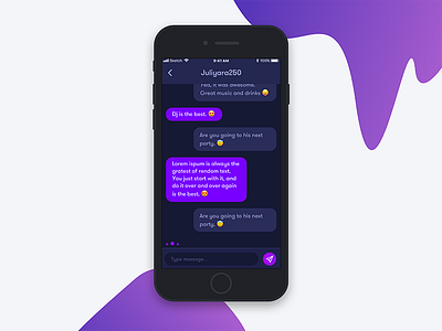 Chat Window Design for iOS app design chat dark ios iphone app message mobile app rikon rahman ui design