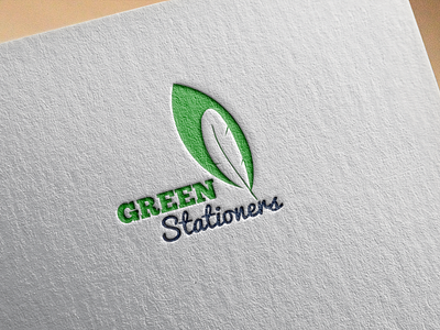 Green Stationers Logo Concept design illustrator logo stationery