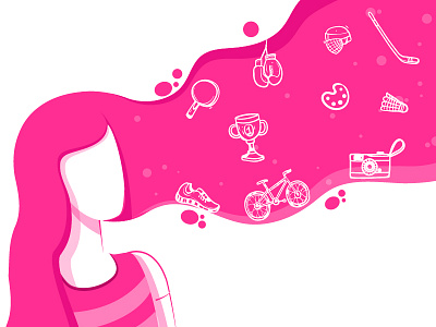 Girl's Dream app character dream dribbbler flat girl icon sports ui vector web women