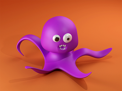 The Pentapus 3d blender octopus orthographic pentapus render