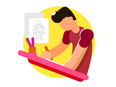 Illustrator artist draw drawer drawing flat guy illustration illustrator man