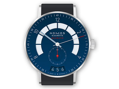 Nomos Glashütte Autobahn Nachtblau Watch Illustration autobahn glashuette illustration nomos sketch sketchapp vector watch
