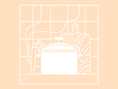 Home #1 board coffee cutting design flat illustration kitchen pot