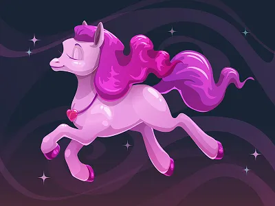 Dreaming Space cute horse night pony space vector