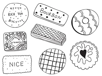 Biscuits biscuits food illustration hand drawn illustration pen and ink