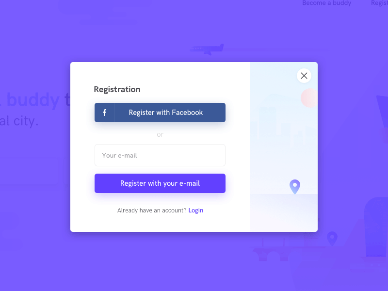 Registration Pop Up Animation animation app clean design flat gif illustration mobile registration ui ux web