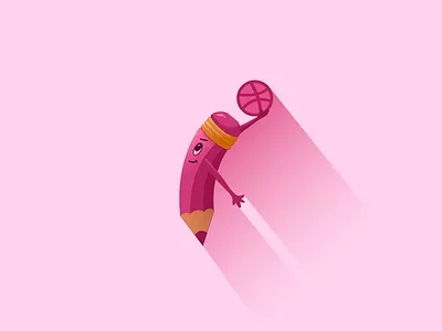 Pencil Shooting ball basketball cute dribbble fun illustration illustrations illustrator pencil player sport vector