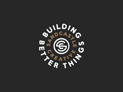 Sandcastle.1 badge brand creative grunge identity lockup logo mark minimal simple texture