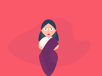 Indian Women 2d blue character illustration indian minimal ui ux women