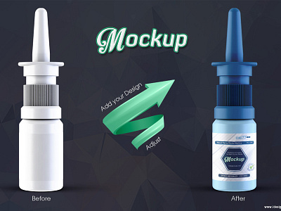 Nasal Spray Bottle Mockup bottle care dropper medicine mock up mockup nasal nose packaging plastic psd spray