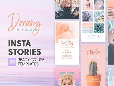 Instagram Stories - Dreamy Vibes Ed. apparel black blog blogger branding fashion insta story instagram marketing social media story template