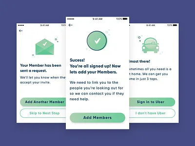 Health Care App Onboarding car colour email gradient icons illustration ios modal success ui