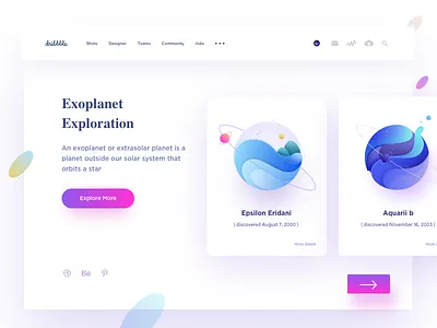 exoplanet | web header app astroid circle illustration liquid planets solar stars sudhan web