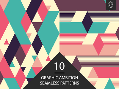 Graphic ambition seamless patterns abstract background decoration geometric graphic illustration modern mosaic ornament print retro seamless pattern