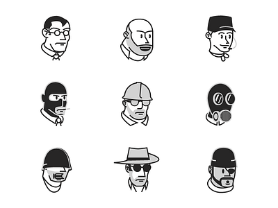 1930s TF2 Avatars avatars cartoon character classic cuphead demo engineer eye gaben medic overwatch pie pyro sniper soldier spy team fortress 2 tf2 valve vintage