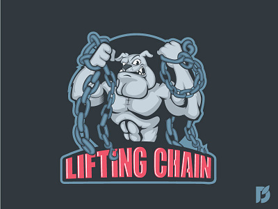 Lifting Chain angry bulldog chain illustration lifting logo mascot sports