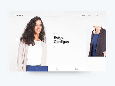 Bonobo Landing 02 challenge daily design fashion interaction landing minimalist page responsive ui ux webdesign