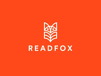Readfox Logo bookstore fox icon line logo minimal