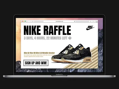 Daily UI #003 || Landing page 003 boogaert daily ui landing page macbook mathijs nike raffle shoe sneaker website