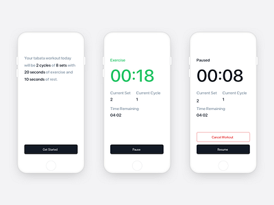 Tabata iOS App app clean interface ios light minimal tabata workout