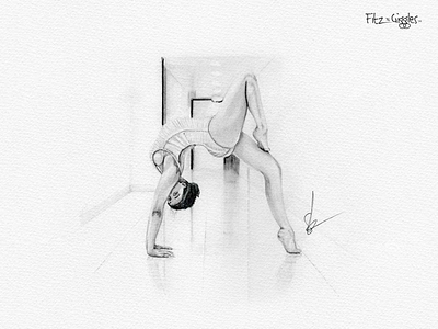 Dancing girl - pencil sketch drawing illustration pencil sketch