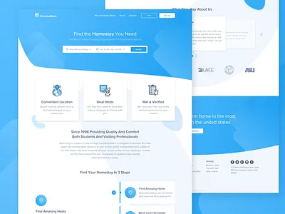 Rent apartment service for students blue design graphic simple soft ui ux