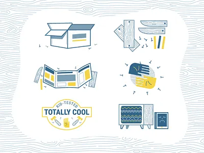 Woodworking Illustrations hammer icon illustration nail vector vintage wood woodworking