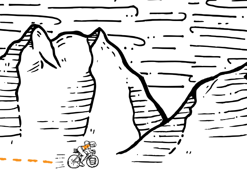 Bike Camping bike camping illustration mountains northwest outdoor