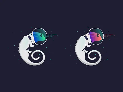 Chameleonauts astronaut chameleon digital galaxy helmet neon news space spacesuit stars