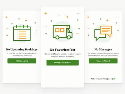 Empty States for Outdoorsy iOS App app empty ios iphone mobile outdoorsy ui ux