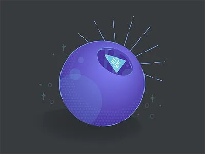 Get Bent illustration magic 8 ball mystical purple sarcasm sparkles vector