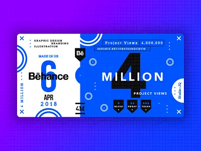 4 Million 4million behance blue c4d dribbble quintin studiojq thankyou ticket type