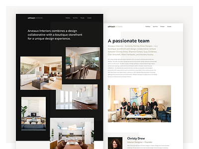 Arveaux Interiors Website beautiful contrast design interior live photography real ui web website