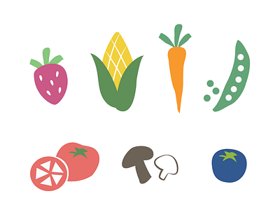 Blue Marble Brand Illustration food fruits illustration natural organic vegetables