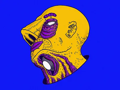 Third Eye Vol.IV blue drawing expansion face illustration mrcoofs noise psychedelic skin thirdeye yellow