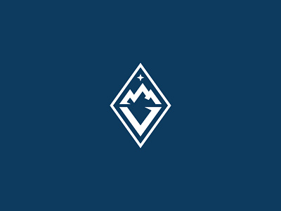 Vertex Education - Secondary branding logo mountain mountians navy serif