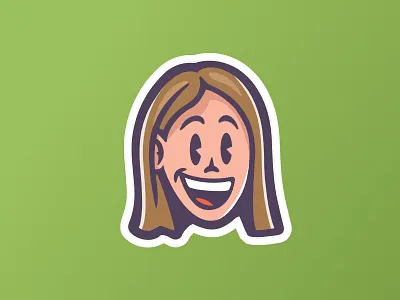 Rebekah edgy graphic head portrait retro sticker