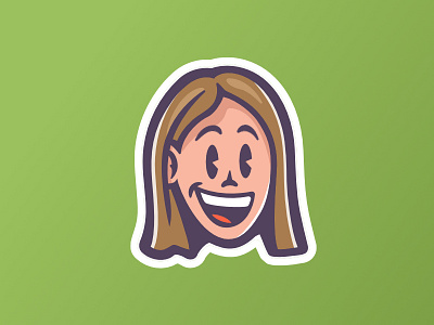 Rebekah edgy graphic head portrait retro sticker