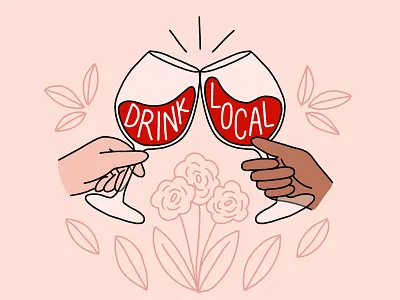 Day 5: Celebrate BC Wine Month 30 days of plants cheers drawing floral hands illustration line art line drawing minimal plants wine