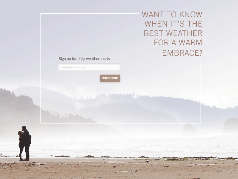 Weather Alert Signup cinemagraph form minimalist signup subscribe ui weather