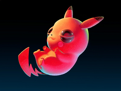 The Embryo of a Pikachu acid creature cute gameemryo glow japan little nintendo pikachu pokemon