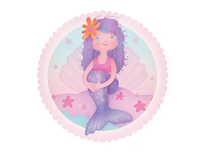 Mermaid Girl birthday cards cute girl greeting cards illustration little darlings mermaid spring sweet