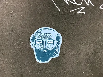 Oupa Sticker gramps granddad illustration oupa screen printed sticker street art wrinkles