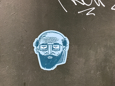 Oupa Sticker gramps granddad illustration oupa screen printed sticker street art wrinkles